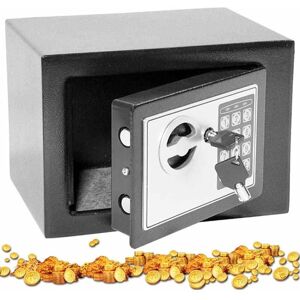 Dayplus - Safety Box High Security Steel Lock Safes for Home Office Money Cash Storage box Grey