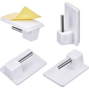 ZVD - Self-Adhesive Hooks for Net Curtain Rods, 20 Pack, White