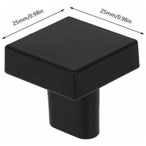 READCLY Set of 10 Black Door Knobs Solid Brass Square Cabinet Knobs Vintage Kitchen Cabinet Knobs with Screws for Cabinet Cupboards Drawers (Black)