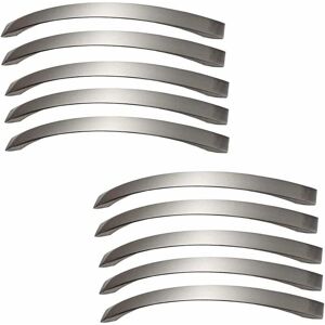Set of 10 kitchen cabinet handles – chrome – brushed nickel door handle, stainless steel kitchen handle, center distance 160 mm Ymyny
