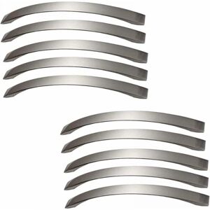 CYSLMUK Set of 10 Kitchen Cabinet Handles - Chrome - Brushed Nickel Door Handles Stainless Steel Kitchen Handle Center Distance 160mm