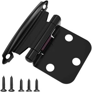 Linghhang - Pack of 10 Black Self Closing Cabinet Hinges with Screws Metal Furniture Hinge