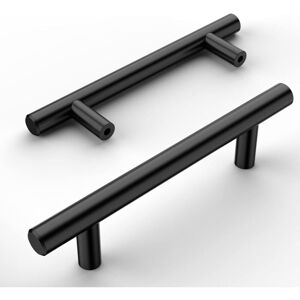 LONGZIMING Set of 12 Kitchen Furniture Handles Black Stainless Steel Kitchen Furniture Handle Cupboard Handles Kitchen Door Handle Kitchen Furniture Handle