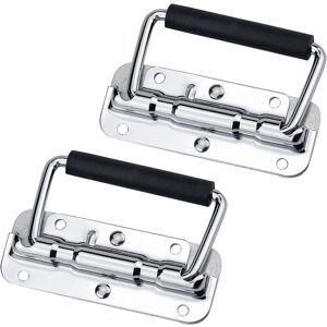 Linghhang - 2 Pieces Metal Door Puller Handle, Spring Folding Handle, Metal Trunk Handle, Cash Box Recessed Handle, Cash Box Handle, for Doors,