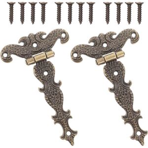 ZVD - Set of 2 Decorative Hinges Zinc Alloy Shaped Cupboard Door Hinges