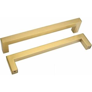 DEWDAT Set of 2 Golden Furniture Handles Zinc Alloy Drawer Handle - LSJ12GD128 Golden Handle Golden Kitchen Handle in Brushed Zinc Alloy Center distance