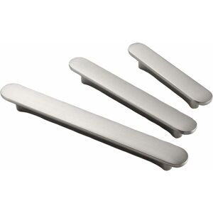 HÉLOISE Set of 2 Kitchen Drawer Pulls Door Handle Modern Zinc Alloy Brushed Silver Hardware for Cabinet Bathroom Dresser (Hole Centers 5'' 128mm)