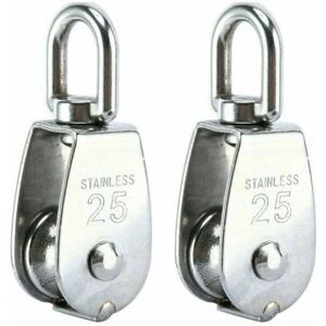 CYSLMUK Set of 2 Lifting Pulley, 304 Stainless Steel Single Pulley M25 Single Pulley Load 150kg