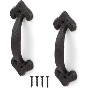 Linghhang - Set of 2 sliding door handles, antique cast iron door handles, vintage door handles, full range of accessories for shed doors, garages,