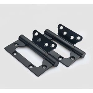 CYSLMUK Set of 2 Stainless Steel Door Hinges, 4 Inch 100mm Rectangular Door Hinges, Black