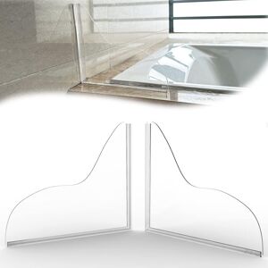 Csparkv - Set of 2 Transparent Bathtub Splash Guard, Bathtub Splash Guard to Keep Water in Shower, Anti-Splash Devices