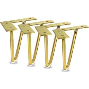 TINOR Set of 4 6' Gold Metal Furniture Legs, Heavy Duty Hairpin Legs for Cabinet, tv Stand, Dresser, Home diy Project
