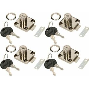 Gotrays - Set of 4 furniture locks 40 x 40 mm screw-on for furniture doors and drawers