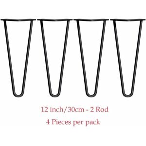 DAYPLUS Set of 4 Hairpin Table Legs Furniture Set Hair Pin Legs Mid Century Modern Style for Desk Bench Steel Chair diy Project with free Feet Protector &