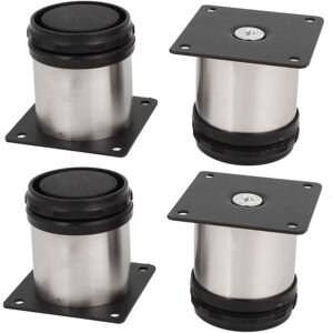 ZVD - Set of 4 stainless steel kitchen cabinet legs - adjustable - round - 50 x 50 mm
