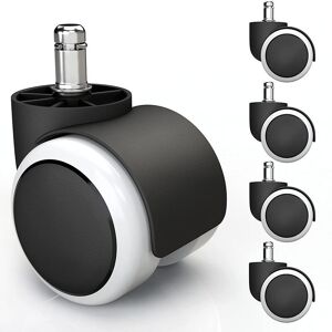 ZVD Set of 5 Swivel Casters for Office Chair - White