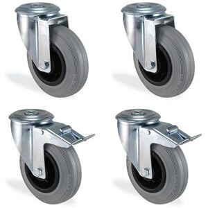 ZVD - Set of swivel and brake eye casters - Soft - Diameter 80mm