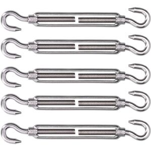 TINOR Shade Sail Hardware, Hook and Hook Anti-rust Adjustable Bungee Cord Turnbuckle to Adjust Tension for Fixing(M10) npterbl
