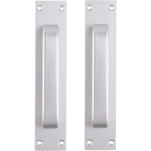 Linghhang - Silver, Two Pieces) Aluminum Door Handle for Glass Mounting Aluminum Door Handle Glass and Plastic Kitchen Door Handle