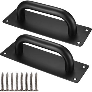 Linghhang - Sliding Door Handles, Stainless Steel Cabinet Door Pull Handles with Back Plates for Barn, Wooden Door, Outdoor Garden - 200x65 mm