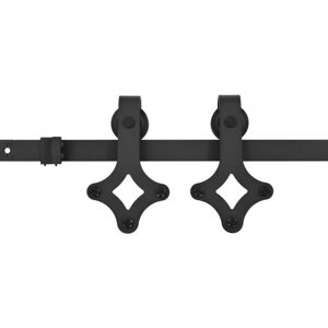Sliding Door SKIEN Hardware Kit 183 cm Steel Black vidaXL