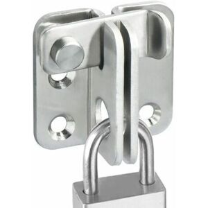 Gotrays - Sliding Door Lock Padlock Hasp Door Lock Buckle Lock Latch Anti-Theft Hook, Stainless Steel Brushed Finish