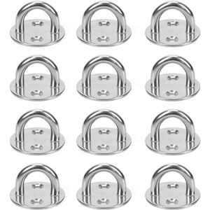 Sollbry - 12 Pieces M5 Stainless Steel Eye Plate 304 Stainless Steel Anchor Plate Eyelet Hook Eyelet Plate Ceiling Hooks Wall Ring Support for