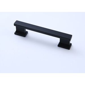 Sollbry - 2 pcs Shower Door Handle, Hole Pitch 76mm, Shower Cabin Handle, Arched Glass Door Handle, Matt Black, Solid, Length 101mm
