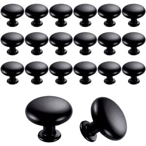 20PCS Door Knobs Drawer Knobs 28mm Vintage Handles Furniture Cabinet Knobs for Kitchen Cupboards (Black) - Sollbry