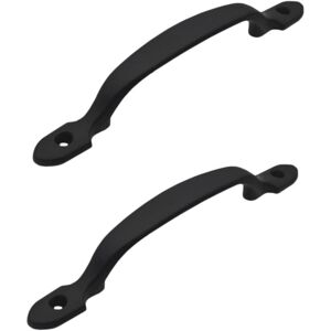 Sollbry - 2Pcs Furniture Handle,Black Cabinet Arc Handles,Zinc Alloy Kitchen Cupboard Door Handle for Kitchens Bathrooms Dressers