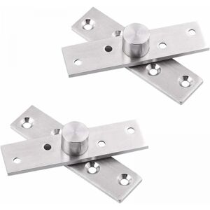 Sollbry - 360 Degree Door Pivot Hinge, 2Pcs Stainless Steel Door Center Pin Pivot Hinges, Heavy Duty Concealed Rotating Door Hinges with Fixing