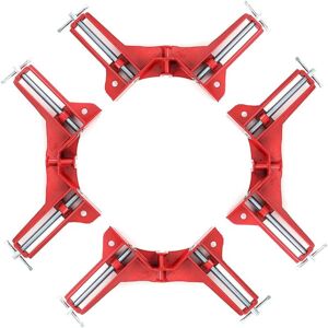 Sollbry - 4Pcs 90 Degree Right Angle Clamps with Adjustable Jaws - Multi-Function Glass Holder for diy Woodworking Shelves Welding Cabinets