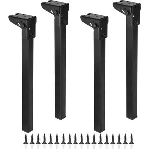 Sollbry - 4Pcs Black Foldable Furniture Legs Laptop Table Legs Replacement Coffee Table Feet for Bed Cabinet Sofa (200mm)