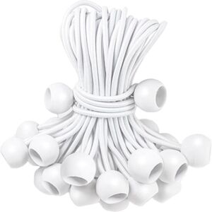 50 Pieces Bungee Cords, Bungee Cord Ball, Tarpaulin Bungee Cord, Bungee Cord with Ball, Bungee Cord for Tarpaulin, Tents, Camping - Sollbry