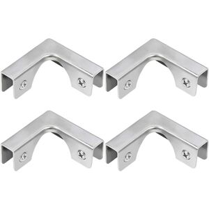 Sollbry - Glass Clamp, 4 Pieces Stainless Steel l Shape Glass Connectors, Right Angle Brackets for Rimless Aquarium Cabinet Fixing, for 5-8mm Glass