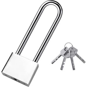 Keyed Padlock Heavy Duty Long Shackle Padlock with 4 Keys, Outdoor Waterproof Security Padlock for Warehouse, Garage, Garden, Fences-40mm - Sollbry