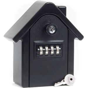 Sollbry - Lock Box, Wall Mounted Key Box, 4 Digit Password Combination Lock Box, Waterproof Zinc Alloy Key Storage Lock Box, Outdoor Key Safe (Black)