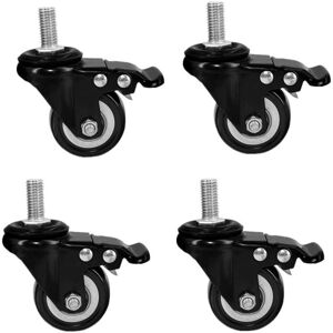 Sollbry - M8x25mm 4pcs Load Bearing 240kg Trolley Caster Wheel pu Furniture Caster Replacement (Brake Casters)