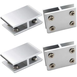 Sollbry - Pack Glass Clamp Aluminum Alloy Glass Clips for Fixing Glass on Both Sides of Shower Tables Panels, Adjustable Glass Clamp from 10 to 12mm