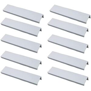 Sollbry - Pack of 10 Profile Handle Kitchen Furniture Handle - Invisible Handle Brushed Furniture Handle Silver Furniture Handle in Aluminum Alloy