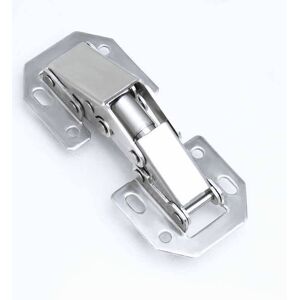Sollbry - Pack of 8 Stainless Steel Cupboard Door Hinges, 105 × 44mm Invisible Hinge Furniture Door Corner 90 Degree