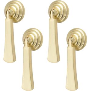 Sollbry Pack Solid Brushed Gold Teardrop Cabinet Handles Pulls with Mounting Screws for Cabinets Drawers Doors Furniture Decorative/Long