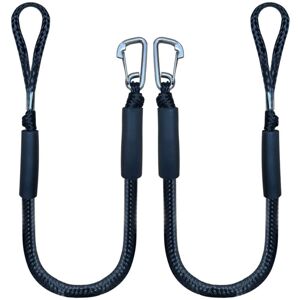 Pieces Ø16mm Boat Rope, Mooring Rope with Buckle and Clip in 304 Stainless Steel, Elastic 122-168 cm, Breaking Strength 1000 kg - Sollbry