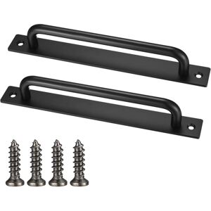 Sollbry - Pieces Barn Door Handle, Black Sliding Door Handle, Heavy Duty Door Handles with Screws, Aluminum Cabinet Door Handles for Cupboard