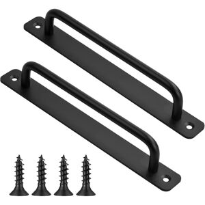 Sollbry - Pieces Sliding Barn Door Handle, Black Handle Sliding Door Handle with Screws for Barn Doors Cabinet Cupboard Gate, Kitchen Furniture Handle