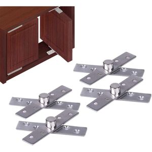 Sollbry - Pieces Stainless Steel Pivot Hinges, 360 Degree Hidden Rotation Door Pivot Hinges, Top Bottom Door Hinge, for Cabinet Window Door