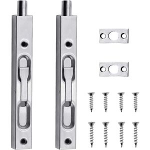 Sollbry - Recessed Lock Door Latch 6 Inch Sliding Lever Handle Latch Concealed Door Catch with Screws Fits for Wooden Doors Windows and Cabinets 2Pcs