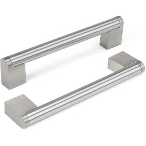 Sollbry - Set of 2 Furniture Handles Stainless Steel Kitchen Furniture Handles - Door Handle Brushed Nickel Kitchen Handle in Stainless Steel Center