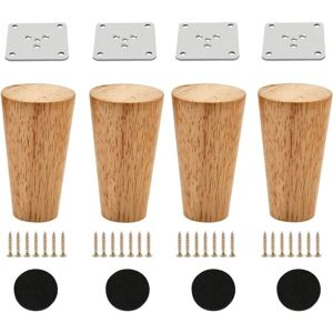Sollbry - Set of 4 3.15 Inch Wood Furniture Legs, Round Solid Mid Century Sofa Legs, Replacement Feet for Couch, Dresser, Cabinet, Bed, Home, diy
