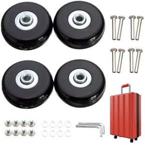 Sollbry Set of 4 replacement rubber swivel wheels for suitcase, 45 x 18 mm